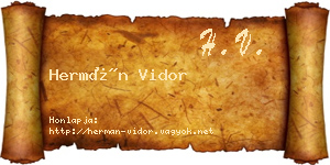 Hermán Vidor névjegykártya